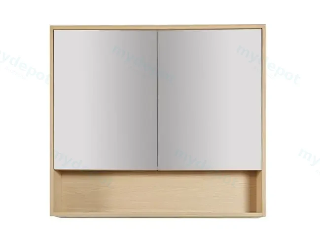 [50684] 900x150x780mm Hera Tas Oak MDF Shaving Cabinet With Two Doors Two Fixed Shelves