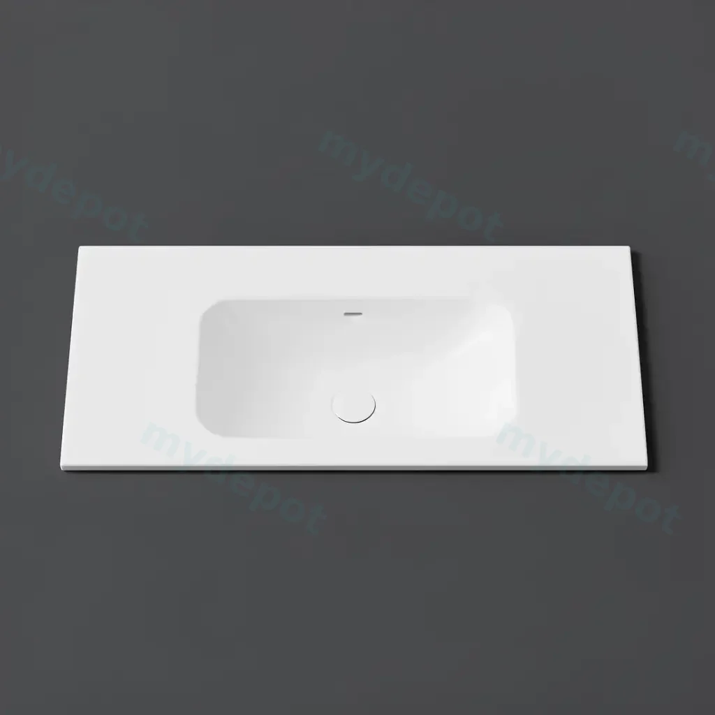 [56074] 905X465X145 Matte White Chasey Solid Surface Stone Basin