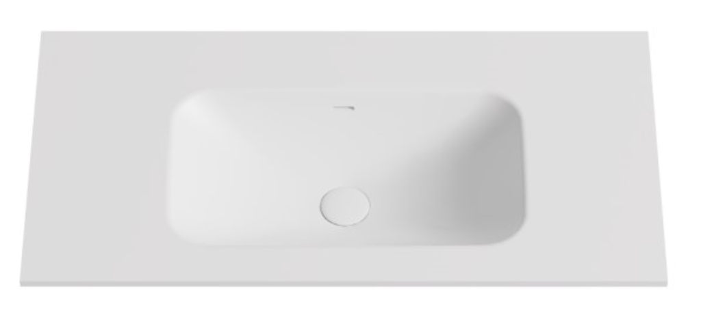 [56074] 905X465X145 Matte White Chasey Solid Surface Stone Basin