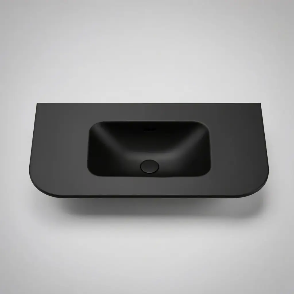 905X505X140 Matte Black Aruro Solid Surface Stone Basin