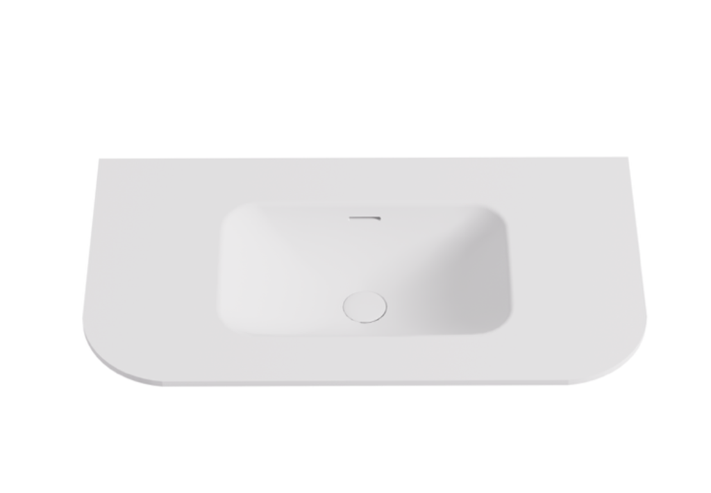 905X505X140 Matte White Aruro Solid Surface Stone Basin