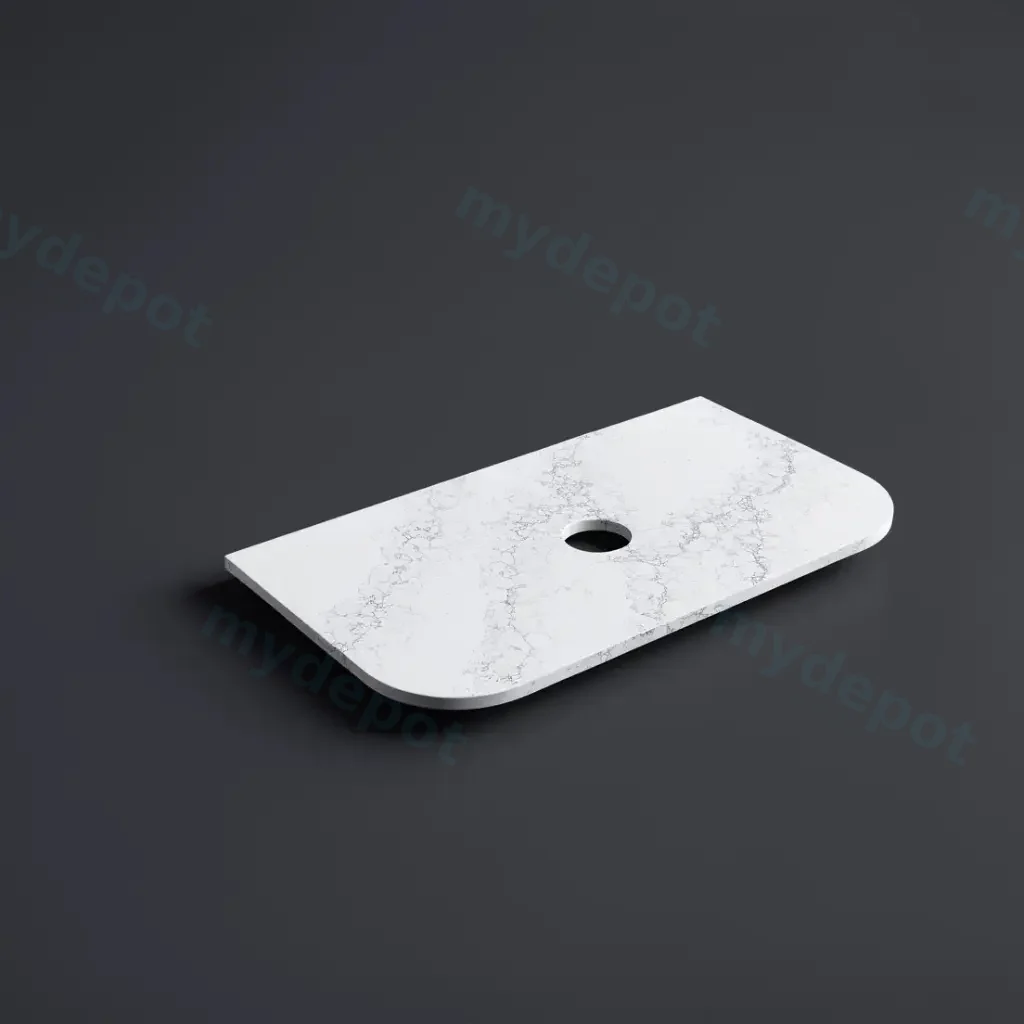 [56373] 905X505X20mm Calacatta White (WG486) Zero Silica Engineer Curve Stone Top