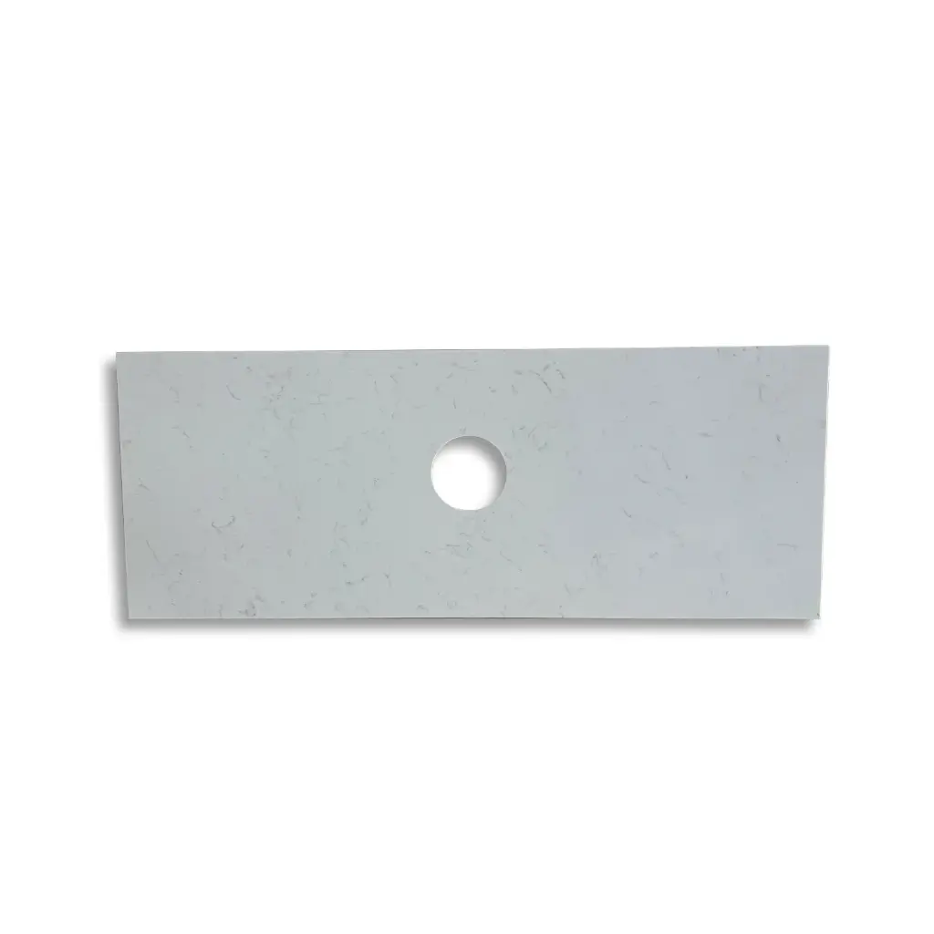 905x465x15mm Carrara White Zero Silica Quartz Square Corner Stone Top