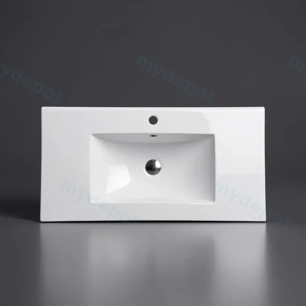 [50135] 910*470*180mm Gloss White Ceramic Top With Mixer Hole