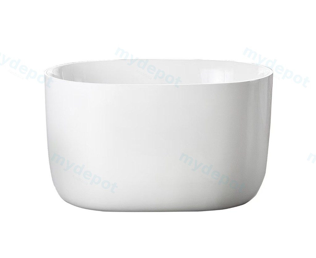 [55575] 990X710X560mm Gloss White Agena Acylic Free Standing Mini Bath None Overflow 40mm Waste+Pipe Supplied