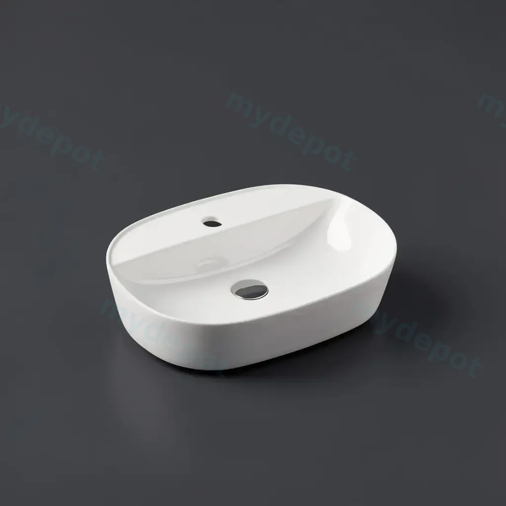 [50076] Above Counter Oval Basin With Mixer Hole(505x385)