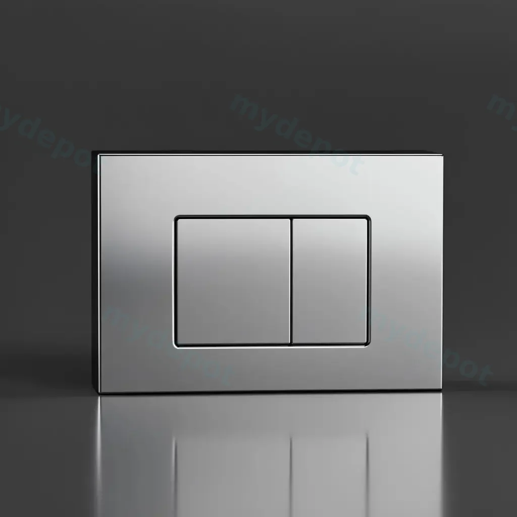 Access Plate Square Button Chrome