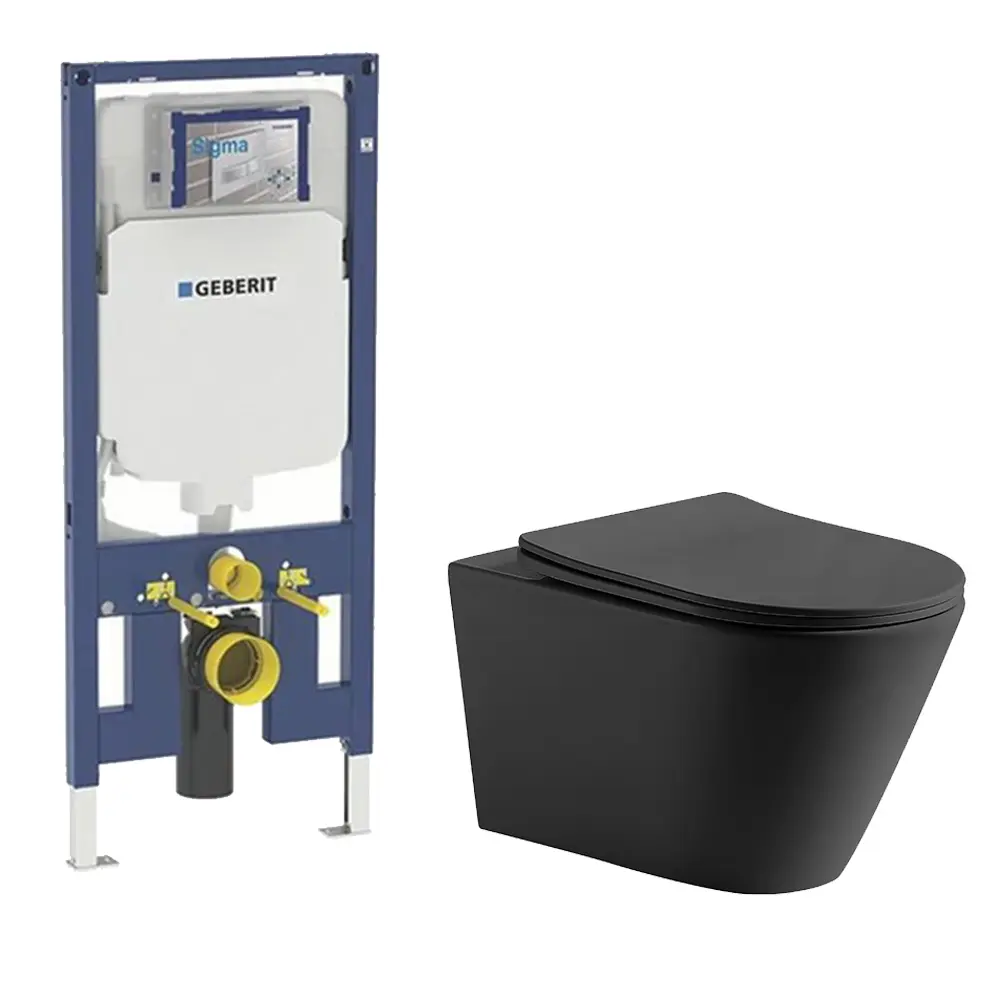 Agena Geberit Inwall Wall Hung Toilet Suite Agena Tonardo Rimless Flush Wall-Hung Pan