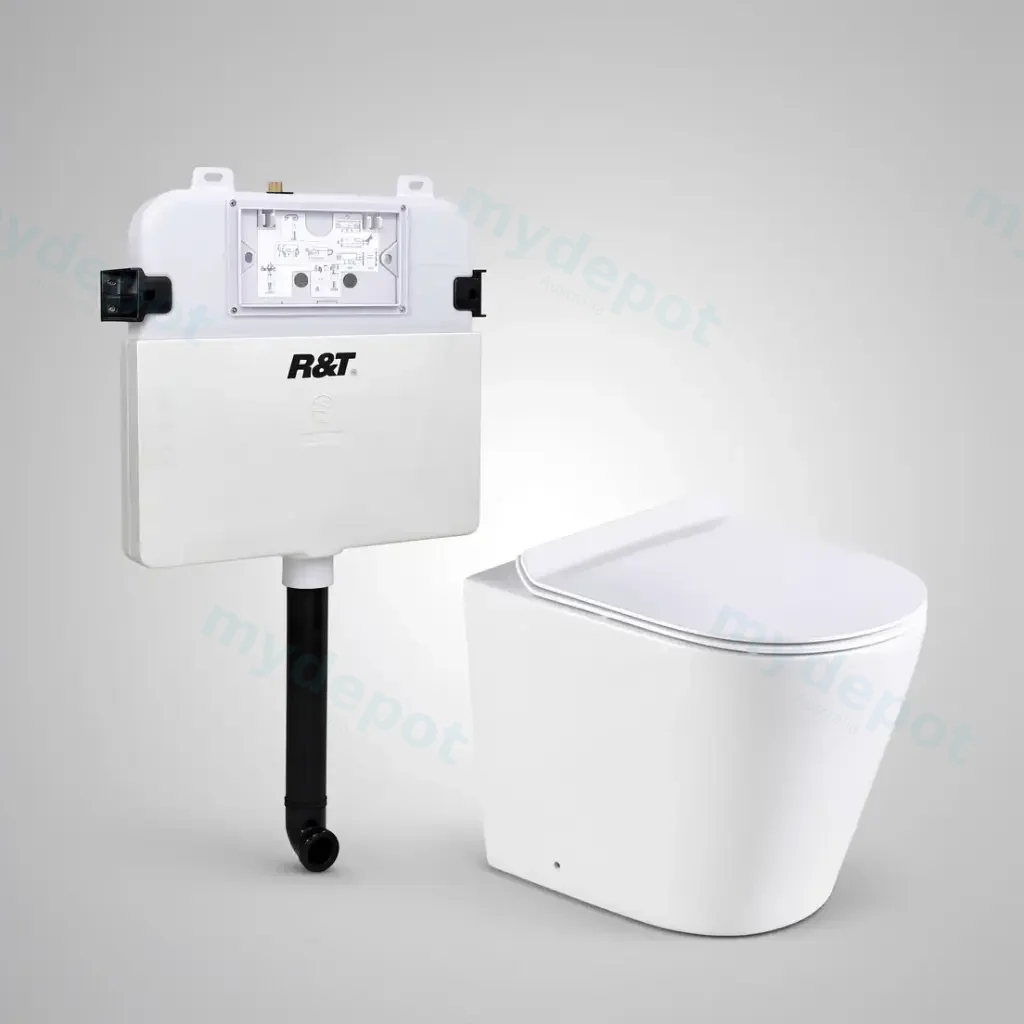 [56203] Agena R&T Inwall Floor Toilet Suite Pan:Gloss White Rimless Floor Pan