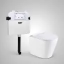 Agena R&T Inwall Floor Toilet Suite Pan:Gloss White Rimless Floor Pan