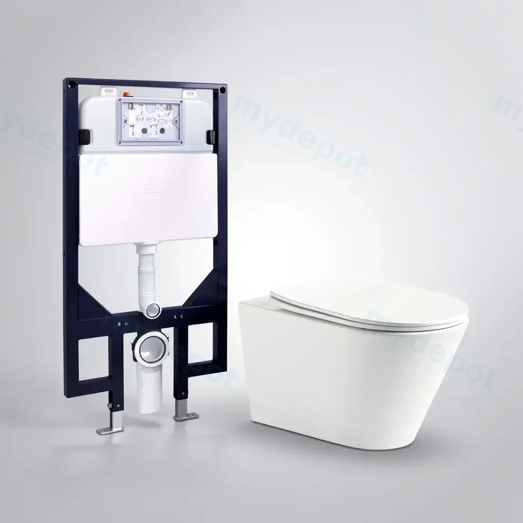 [56215] Agena R&T Inwall Wall Hung Toilet Suite Agena Tonardo Rimless Flush Wall-Hung Pan