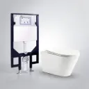 Agena R&T Inwall Wall Hung Toilet Suite Agena Tonardo Rimless Flush Wall-Hung Pan
