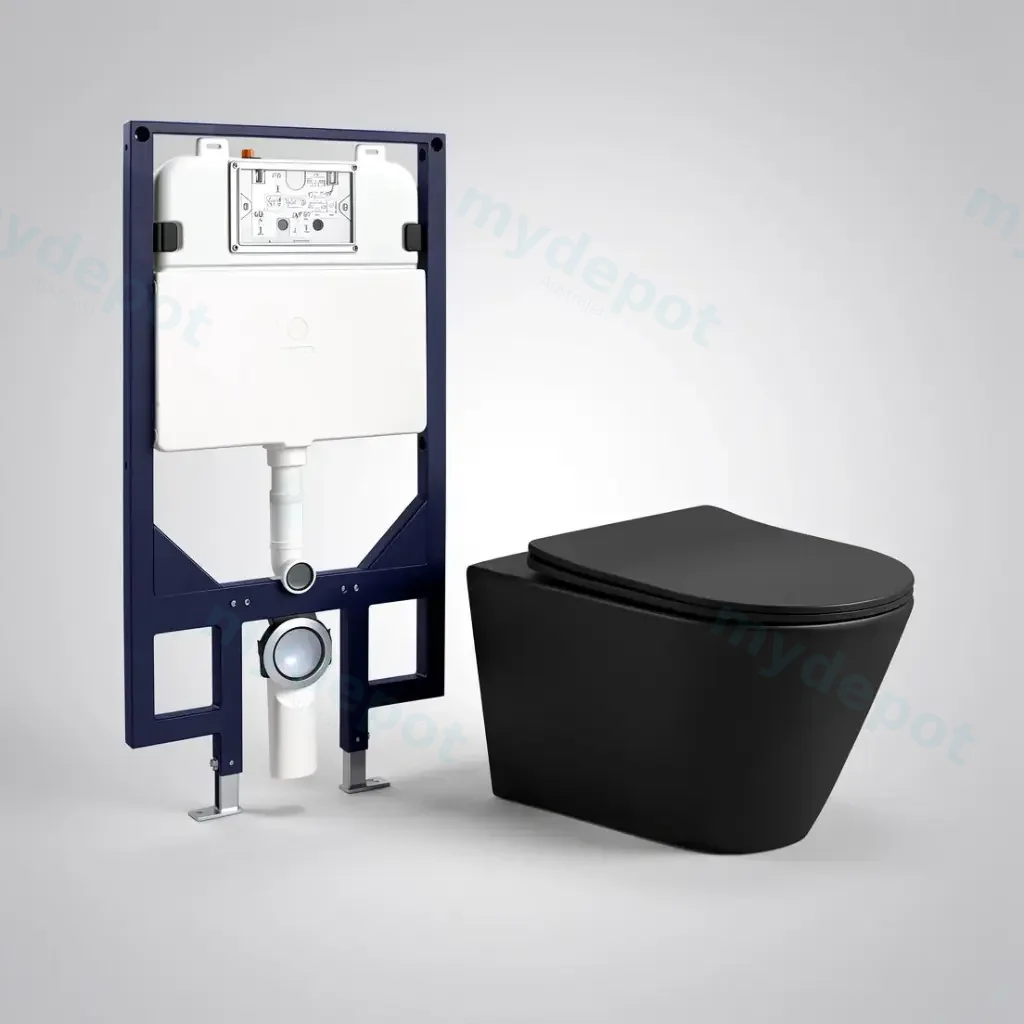 [56217] Agena R&T Inwall Wall Hung Toilet Suite Agena Tonardo Rimless Flush Wall-Hung Pan