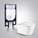 Agena R&T Inwall Wall Hung Toilet Suite Pan:Gloss White Rimless Wall Hung Pan