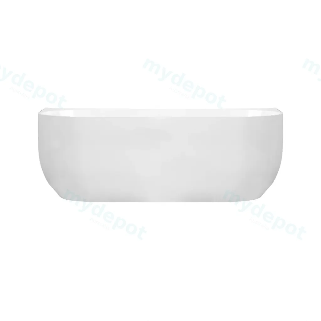 [50582] Anna Series 1500x830x580mm Gloss White Back To Wall Bathtub With Overflow