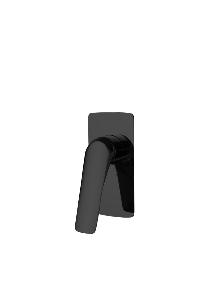 Au Square Black Shower/Bath Wall Mixer