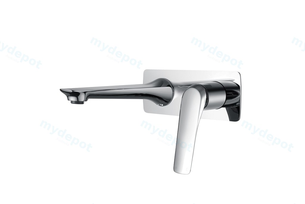 [40064] Au Square Chrome Bathtub/Basin Wall Mixer With Spout