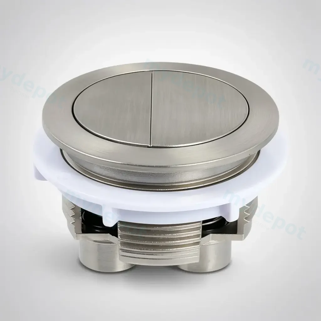 BTW Cistern Brushed Nickel Round Button