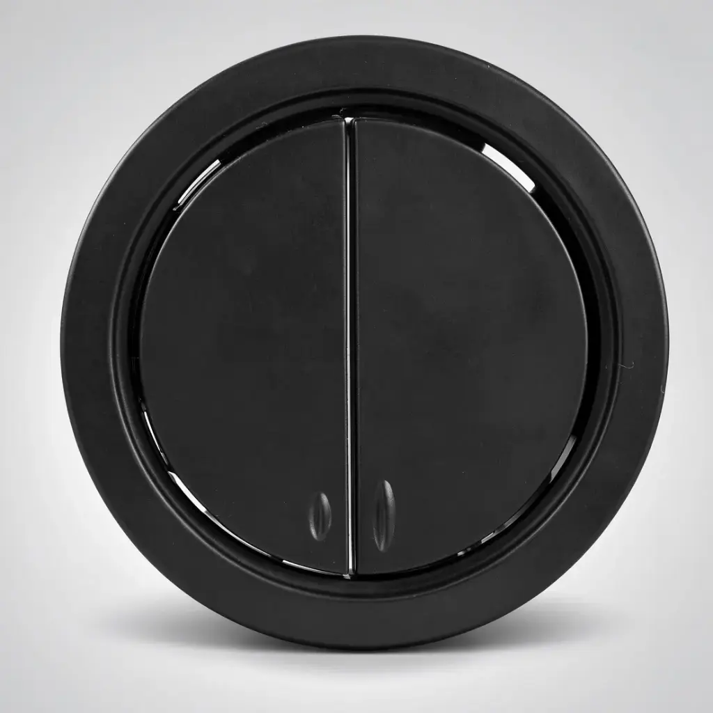 BTW Cistern Matt Black Round Button