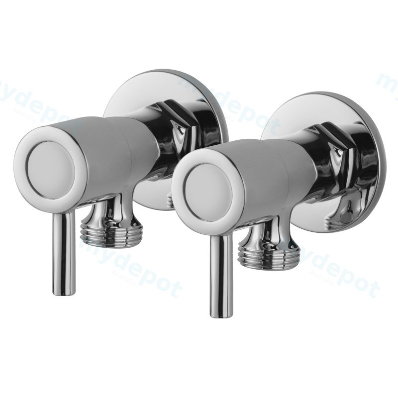 [40435] Bathroom Round 1/4 Turn Washing Machine Stop Taps(one pair)
