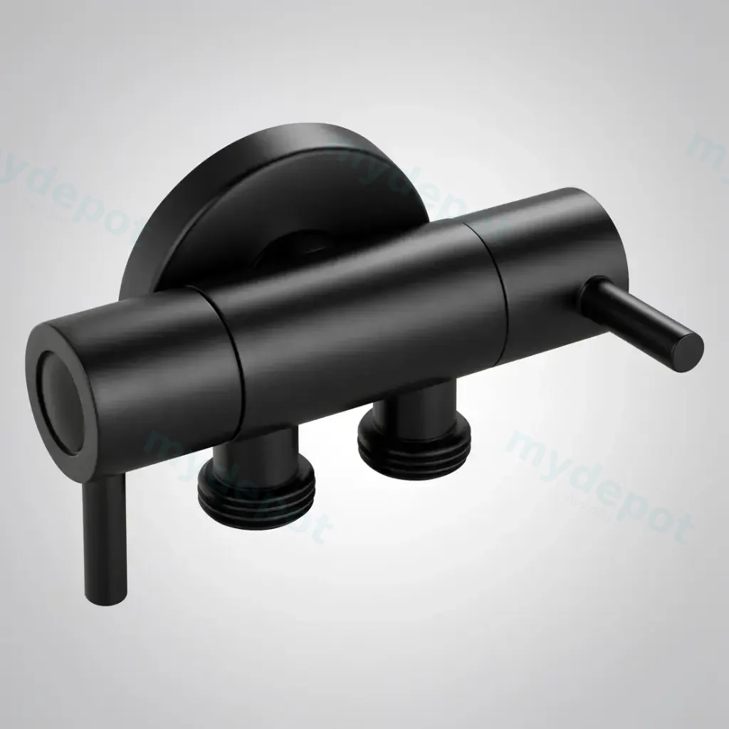 [41330] Bathroom Solid Brass Black Toilet Bidet Spray 1 Inlet 2 Outlet Diverter Only