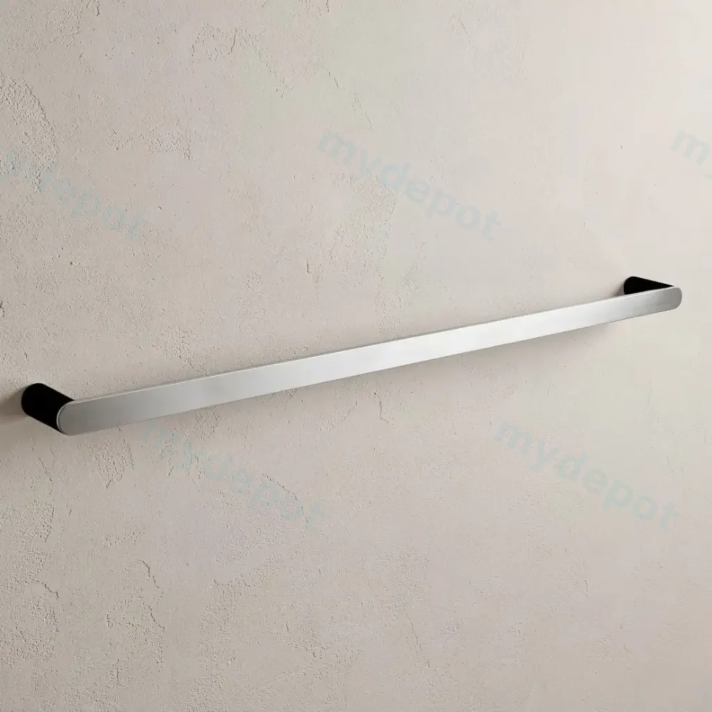 Bellino Chrome & Matte Black 800mm Single Towel Rail