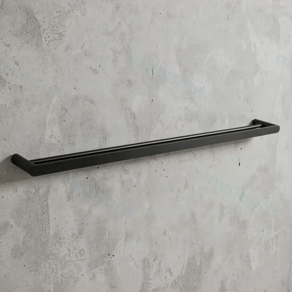 [40961] Bellino High Gloss Black 800mm Double Towel Rail
