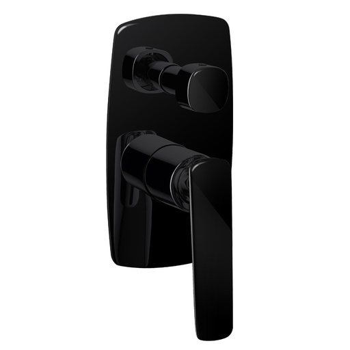 [40955] Bellino High Gloss Black Wall Mixer with Diverter