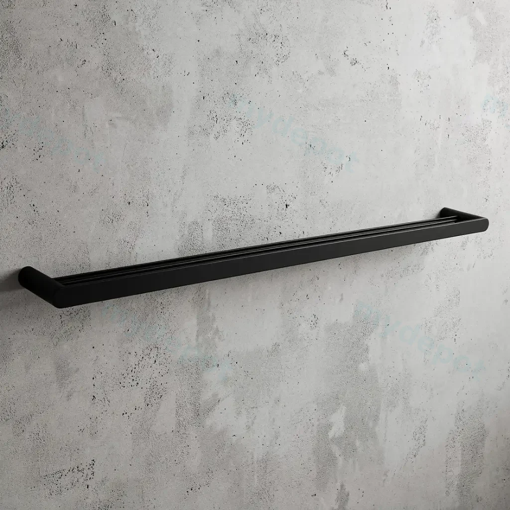 Bellino Matte Black 800mm Double Towel Rail