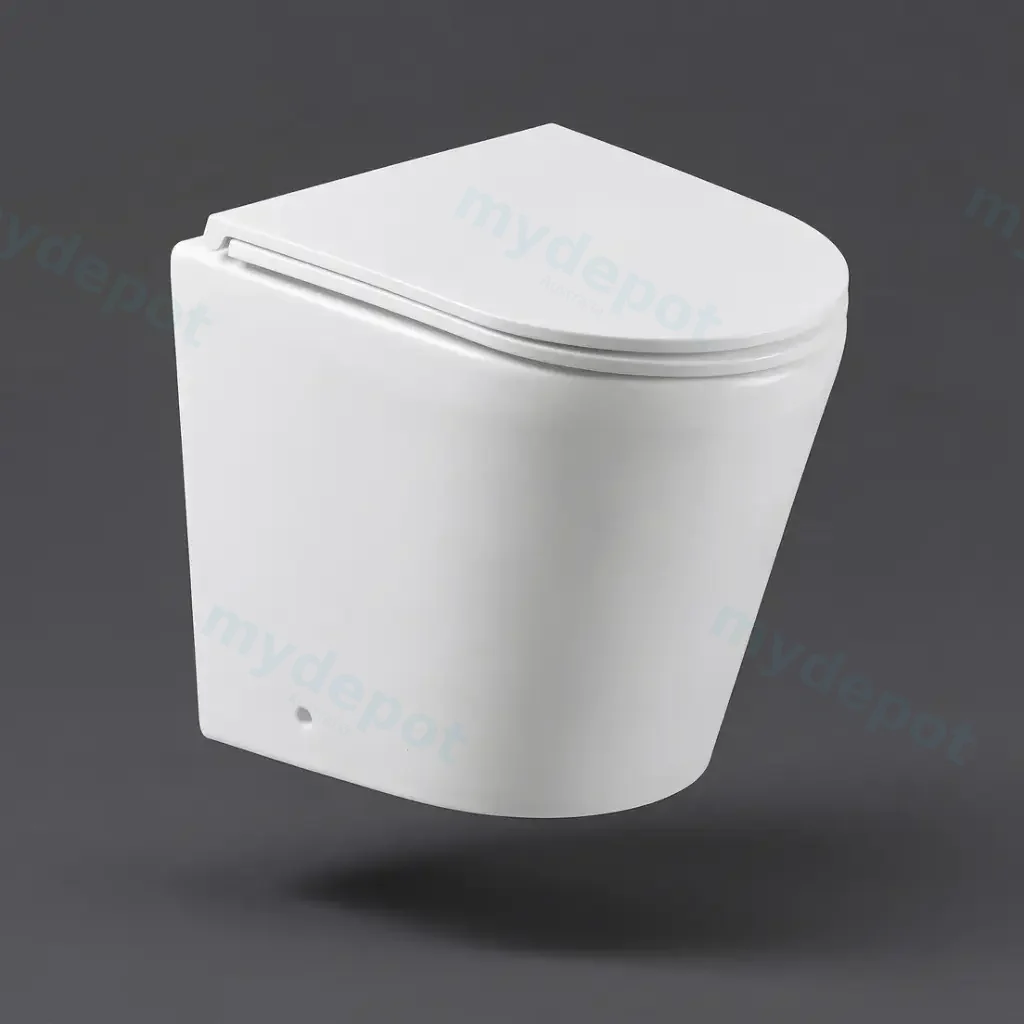 [50329] Berlin99 Matt White Floor Pan With Slim Uf Seat Cover Quiet Flushing Technology