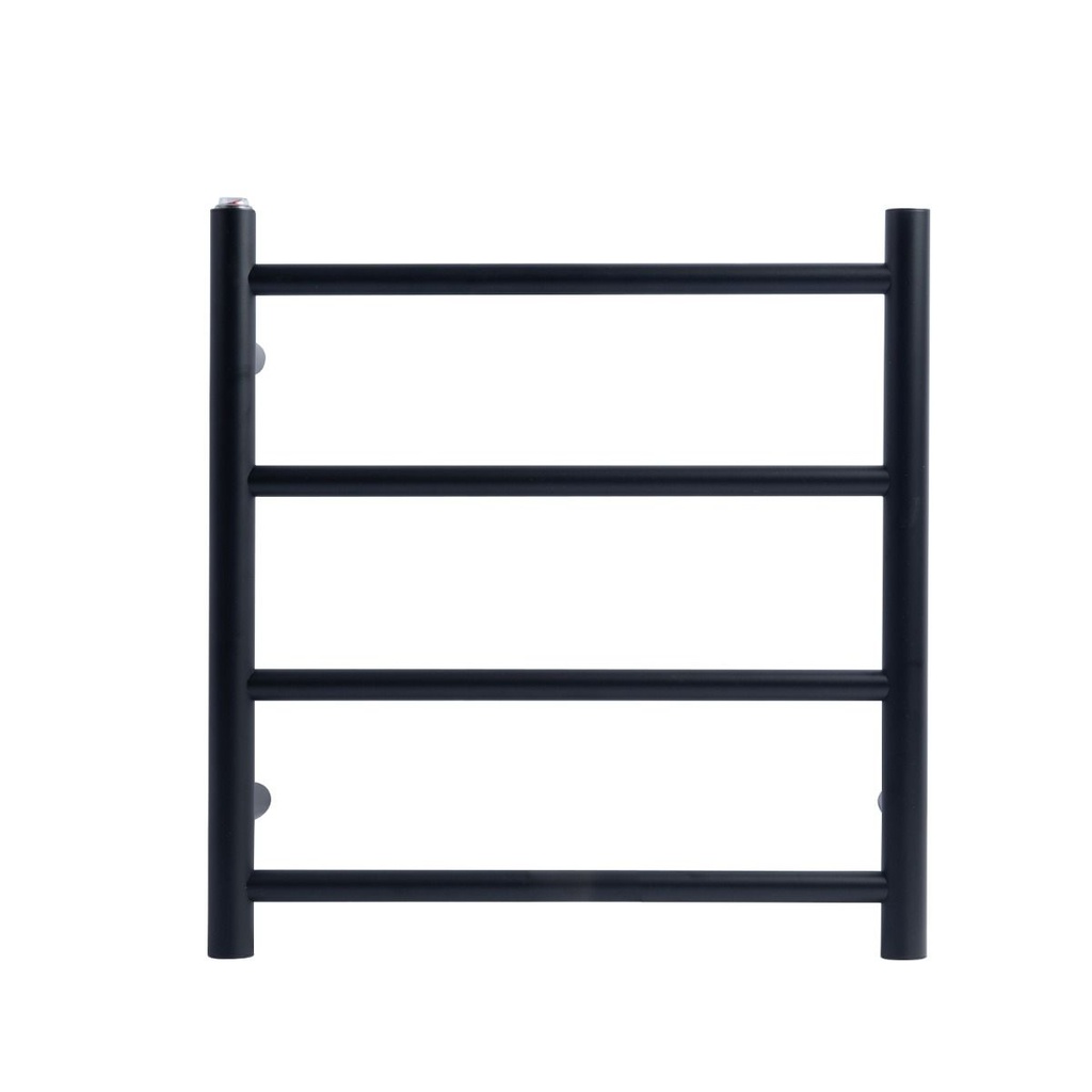 [41163] Black Round Electric Heated Towel Rack 4 Bars