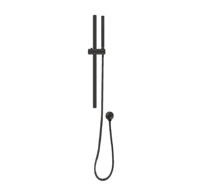 Black Shower Rail With Handheld Shower