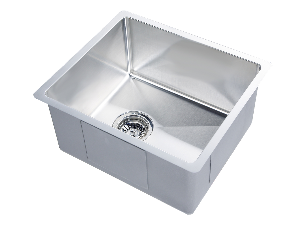 Bowl Size:400X400X230mm Overall Size:440X440X230mm Brushed Stainless Steel Kliff Hand Made Stainless Steel Sinks