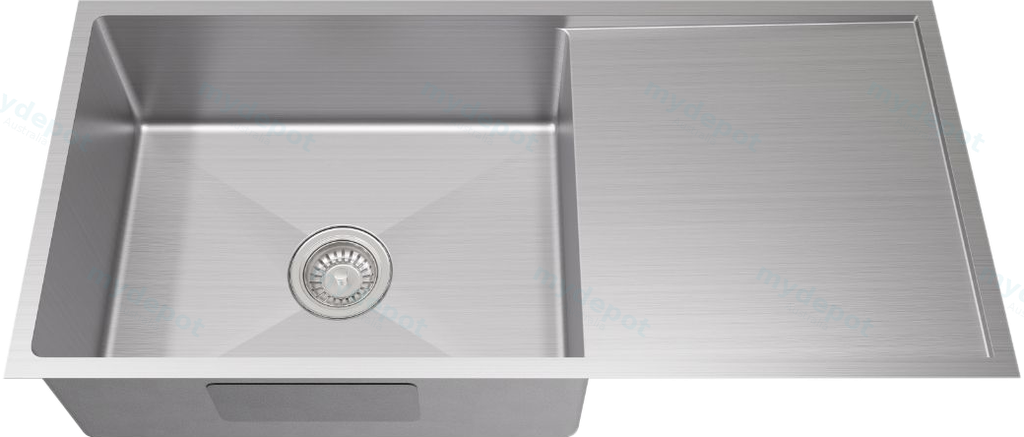 Bowl Size:540X400X230mm Overall Size:980X440X230mm Brushed Staineless Steel Kliff Hand Made Stainless Steel Sinks