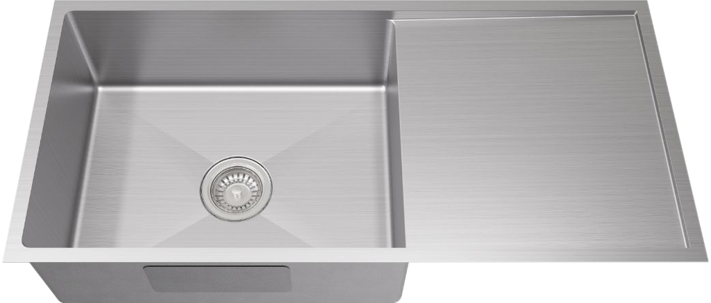 Bowl Size:540X400X230mm Overall Size:980X440X230mm Brushed Staineless Steel Kliff Hand Made Stainless Steel Sinks