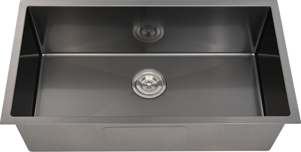 Bowl Size:720X400X230mm Overall Size:760X440X230mm Gun Metal Kliff Hand Made Stainless Steel Sinks