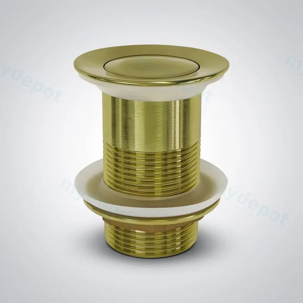 [70049/PW32BG-NF] Brushed Gold Solid Brass 32mm Pop Up Waste Non Overflow