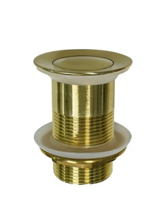 [70049/PW32BG-NF] Brushed Gold Solid Brass 32mm Pop Up Waste Non Overflow