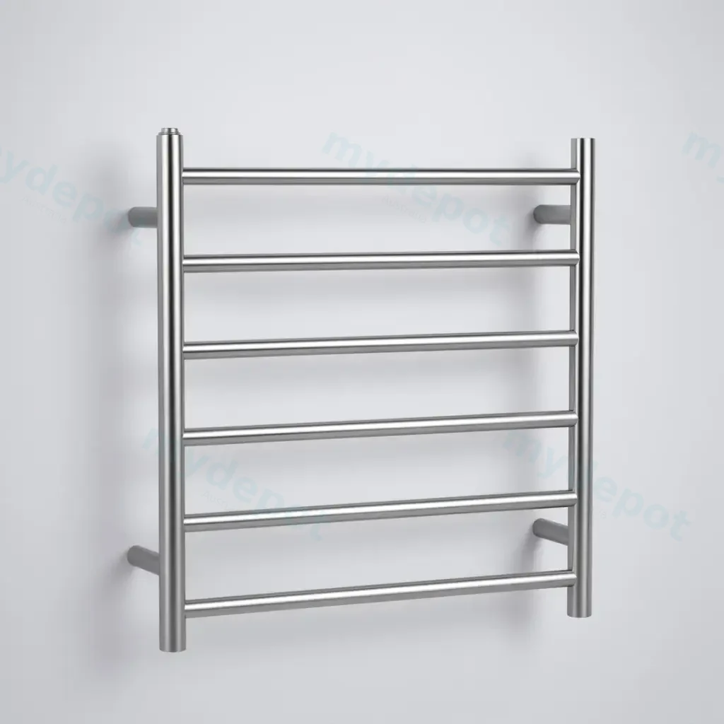 [41164] Brushed Nickel Black Electric Heated Towel Rack 6 Bars