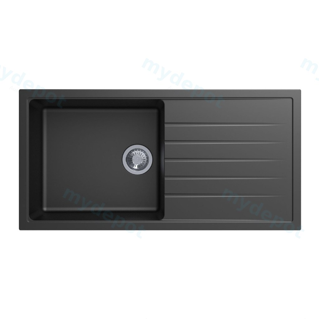 Carysil Vivaldi Black Single Bowl with Drainer Granite Kitchen Sink 1000*500mm