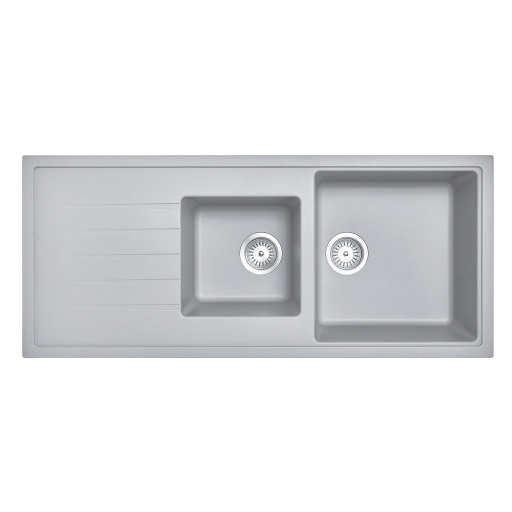 [40563] Carysil Vivaldi Concrete Grey 1 and 1/2 Bowl  Granite Kitchen Sink 1160*500mm