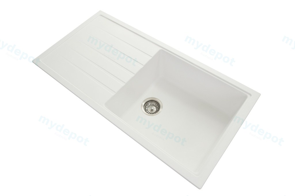 Carysil Vivaldi White Single Bowl with Drainer Granite Kitchen Sink 1000*500mm