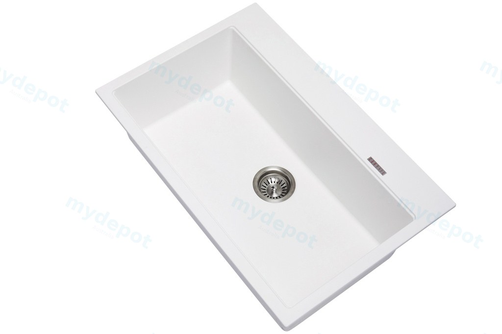 Carysil Waltz White Single Bowl Granite Kitchen Sink 780*510*220mm