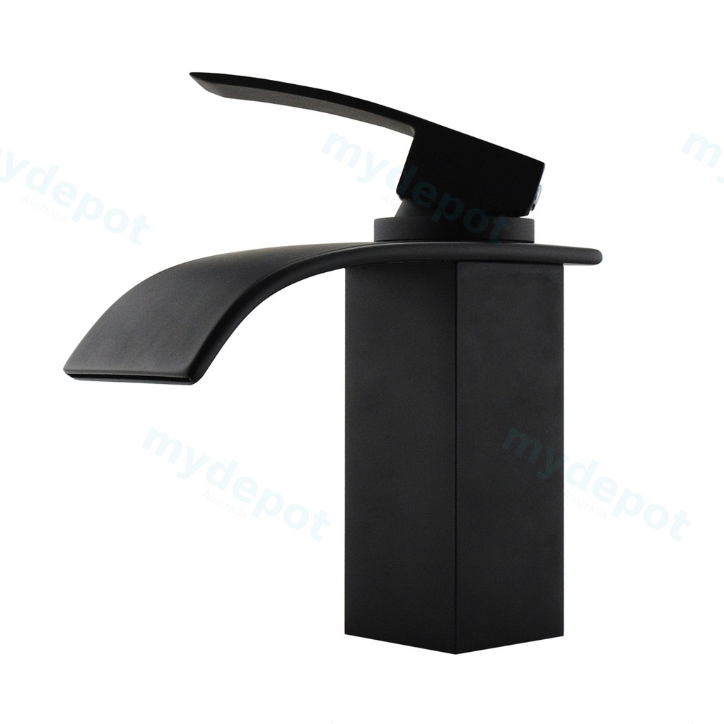 Casa Waterfall Matt Black Basin Mixer