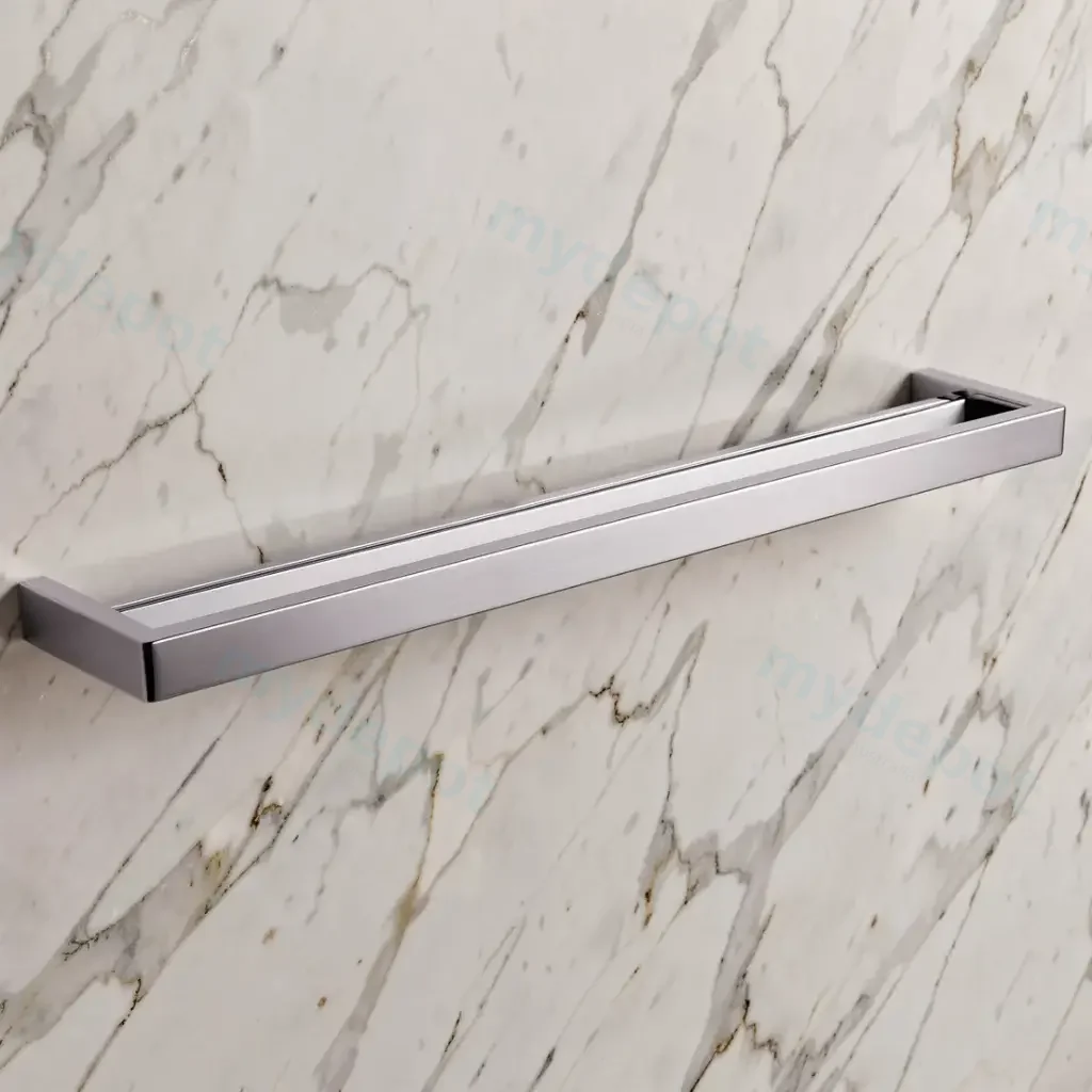 [41034] Cavallo Brushed Nickel Square Double Towel Rail 800mm