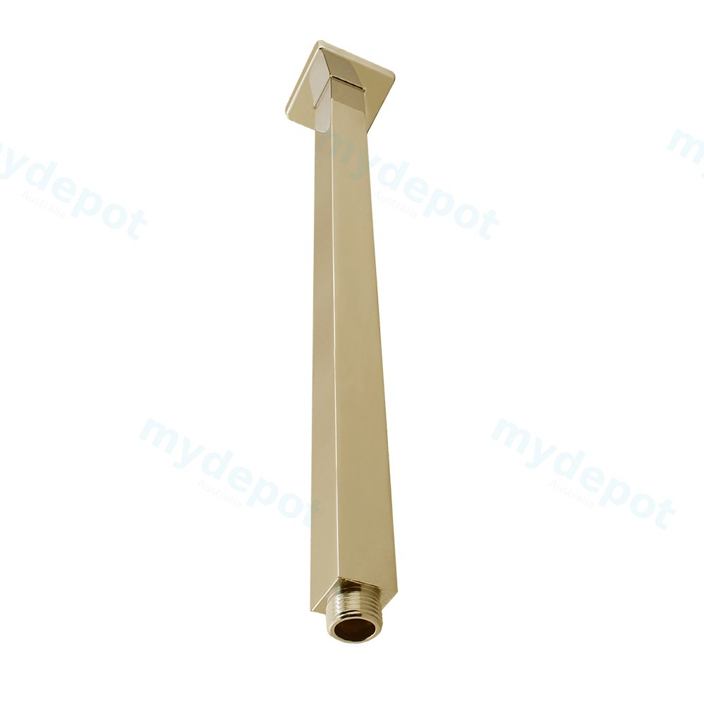 Cavallo Brushed Yellow Gold Square Ceiling Shower Arm 400mm