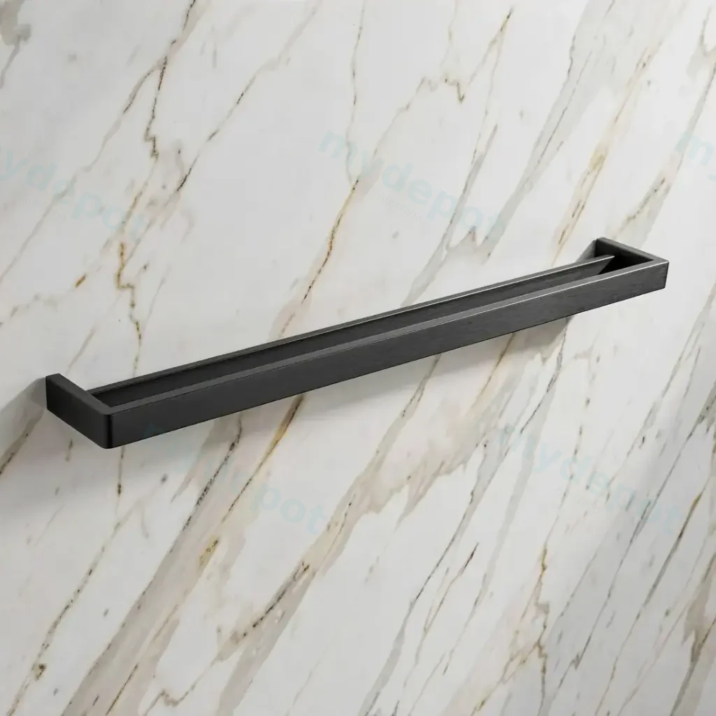 [41048] Cavallo Gun Metal Grey Square Double Towel Rail 800mm