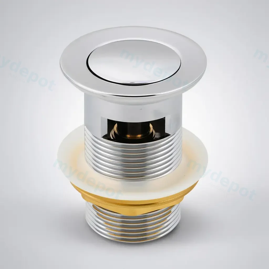 [41081] Chrome 32/40mm Solid Brass Basin Pop Up Waste with Overflow