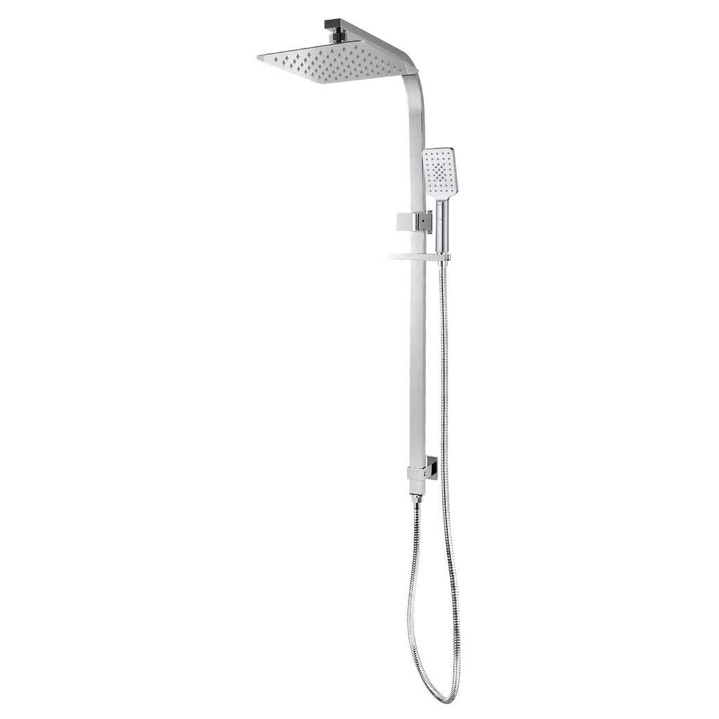 Chrome Square Shower Station without Shower Head and Handheld Shower
