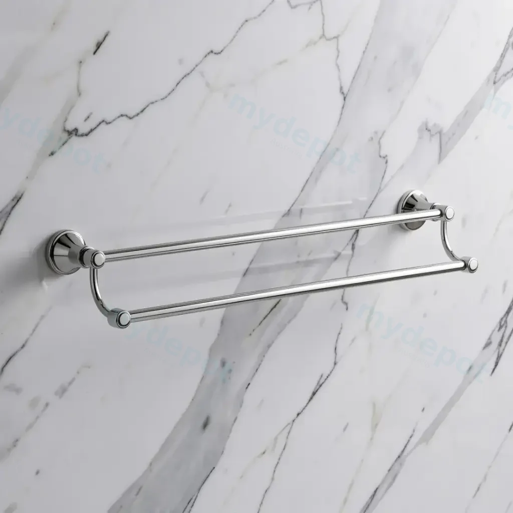 Clasico Double Towel Rail 600mm Chrome